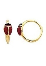 remarkable teensy gold ladybug baby huggie earrings